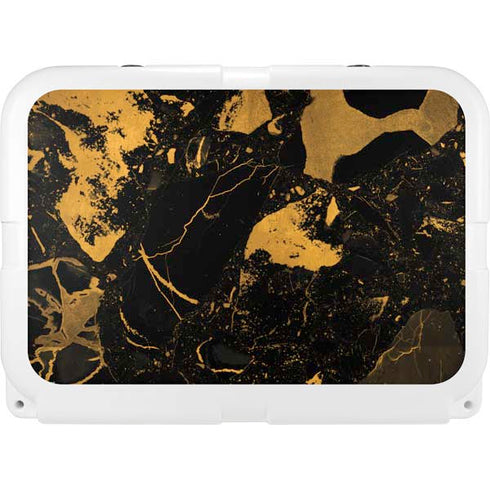 Black and Gold Scattered Marble YETI Tundra 35 Hard Cooler Skin