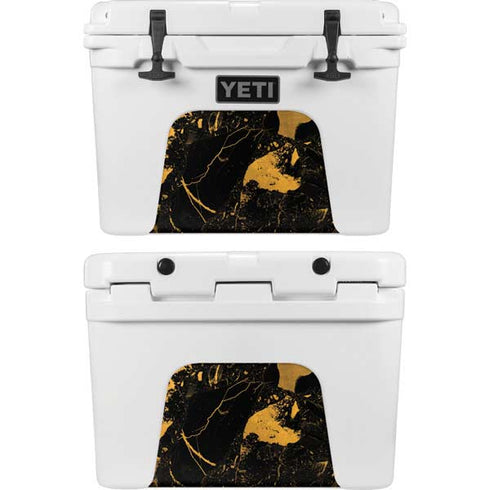 Black and Gold Scattered Marble YETI Tundra 35 Hard Cooler Skin