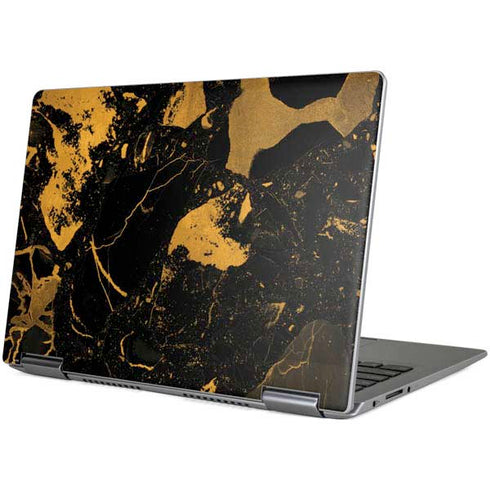 Black and Gold Scattered Marble Yoga 710 14in Skin