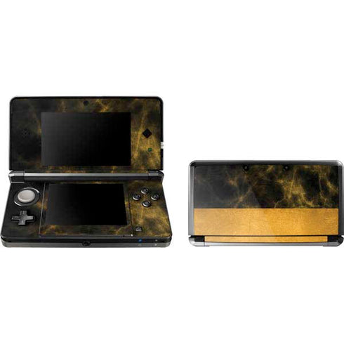 Black and Gold Split Marble 3DS (2011) Skin