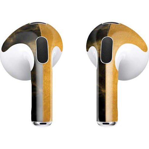 Black and Gold Split Marble Apple AirPods (3rd Gen 2021) Skin