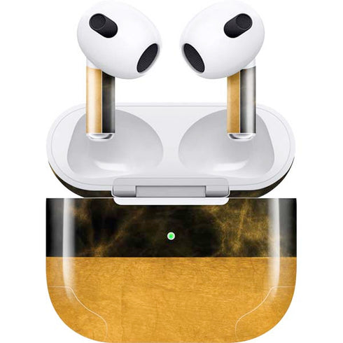 Black and Gold Split Marble Apple AirPods (3rd Gen 2021) Skin