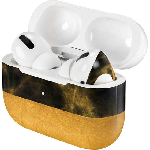 Black and Gold Split Marble Apple AirPods Pro Skin
