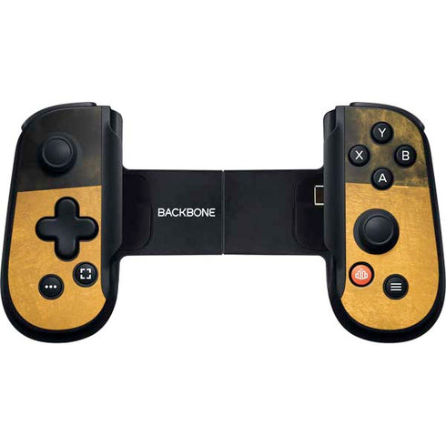Black and Gold Split Marble Backbone One for iPhone Game Controller Skin