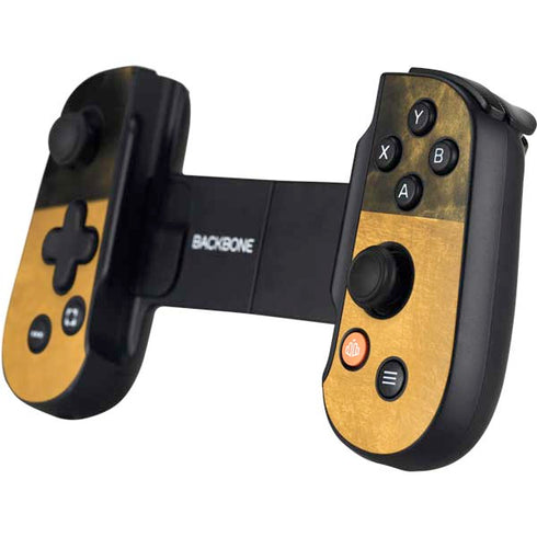 Black and Gold Split Marble Backbone One for iPhone Game Controller Skin