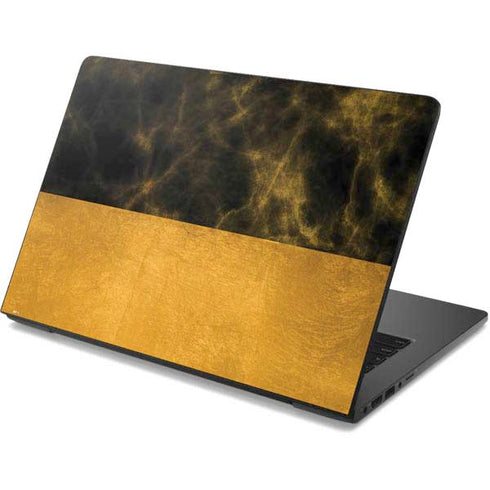 Black and Gold Split Marble Dell Chromebook Skin