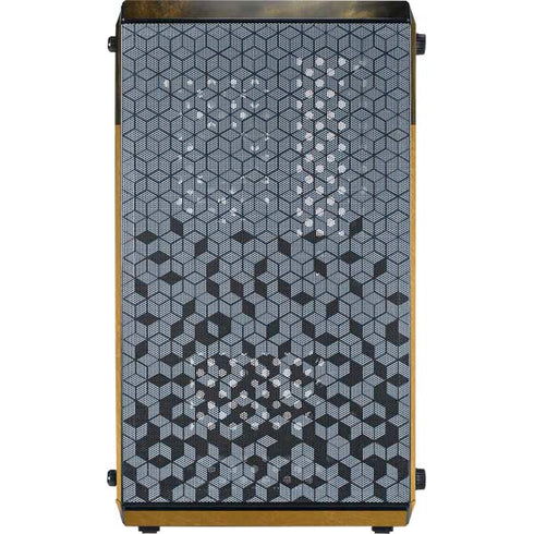 Black and Gold Split Marble Cooler Master MasterBox Q300L Mini Tower Skin