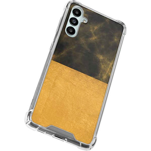 Black and Gold Split Marble Galaxy A14 5G Clear Case
