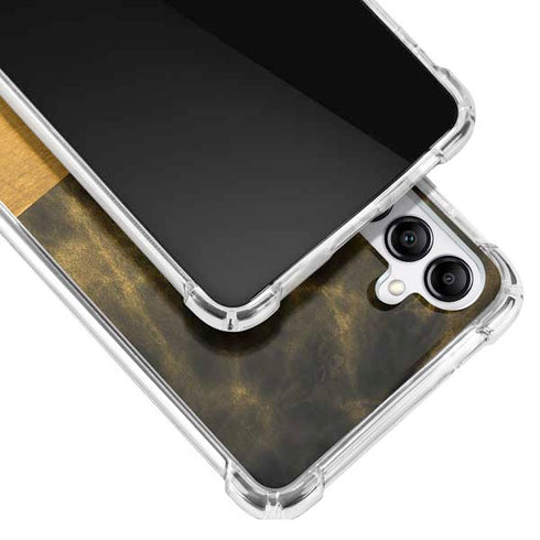 Black and Gold Split Marble Galaxy A14 5G Clear Case