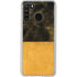 Black and Gold Split Marble Galaxy A21 Clear Case
