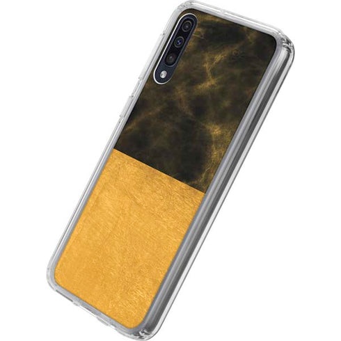 Black and Gold Split Marble Galaxy A50 Clear Case