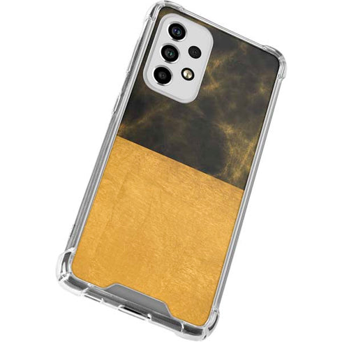 Black and Gold Split Marble Galaxy A53 5G Clear Case