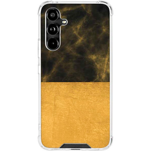 Black and Gold Split Marble Galaxy A54 5G Clear Case