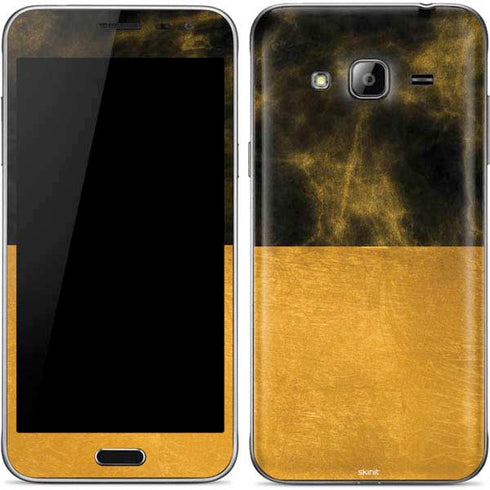 Black and Gold Split Marble Galaxy J3 Skin
