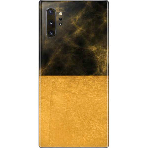 Black and Gold Split Marble Galaxy Note 10 Plus Skin