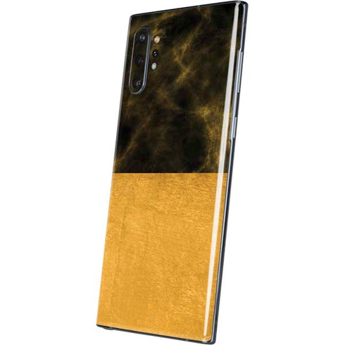 Black and Gold Split Marble Galaxy Note 10 Plus Skin