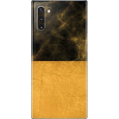 Black and Gold Split Marble Galaxy Note 10 Skin