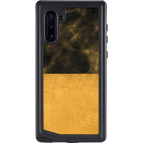 Black and Gold Split Marble Galaxy Note 10 Waterproof Case