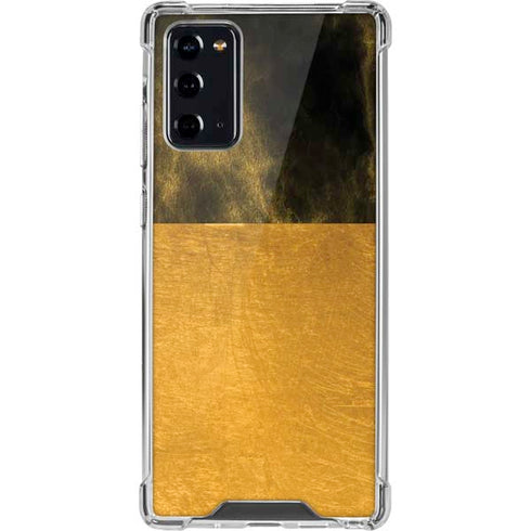 Black and Gold Split Marble Galaxy Note20 5G Clear Case