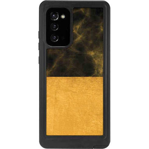 Black and Gold Split Marble Galaxy Note20 5G Waterproof Case