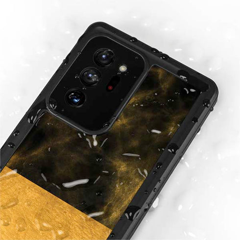 Black and Gold Split Marble Galaxy Note20 Ultra 5G Waterproof Case