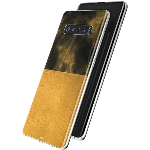 Black and Gold Split Marble Galaxy S10 Skin