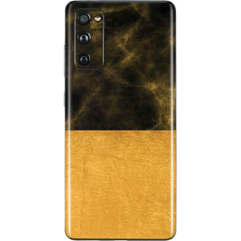 Black and Gold Split Marble Galaxy S20 Fan Edition Skin