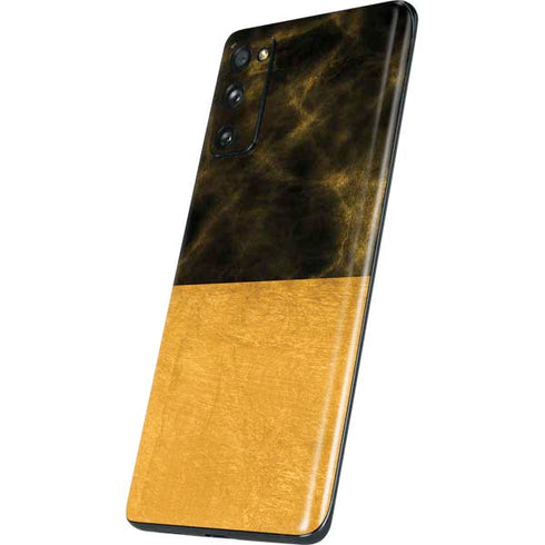 Black and Gold Split Marble Galaxy S20 Fan Edition Skin