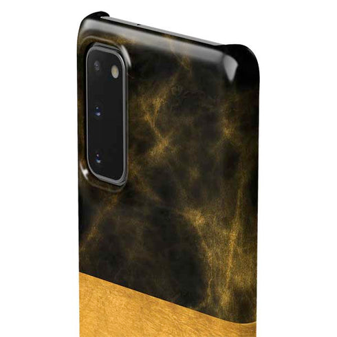 Black and Gold Split Marble Galaxy S20 Lite Case