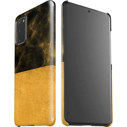 Black and Gold Split Marble Galaxy S20 Lite Case