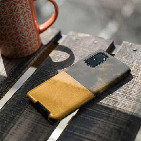Black and Gold Split Marble Galaxy S20 Plus Pro Case