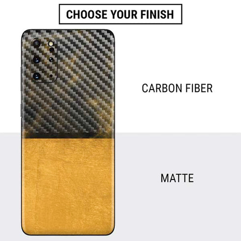 Black and Gold Split Marble Galaxy S20 Plus Skin