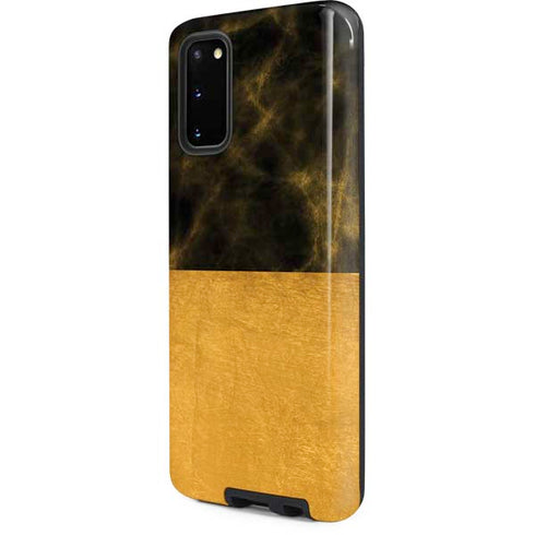 Black and Gold Split Marble Galaxy S20 Pro Case