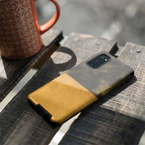 Black and Gold Split Marble Galaxy S20 Pro Case