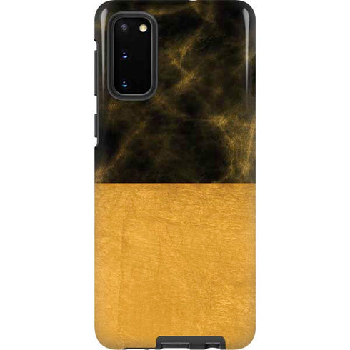 Black and Gold Split Marble Galaxy S20 Pro Case