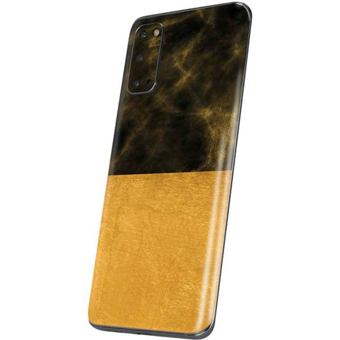 Black and Gold Split Marble Galaxy S20 Skin