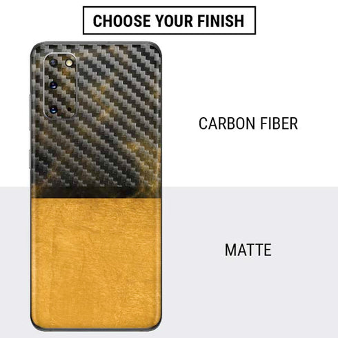 Black and Gold Split Marble Galaxy S20 Skin