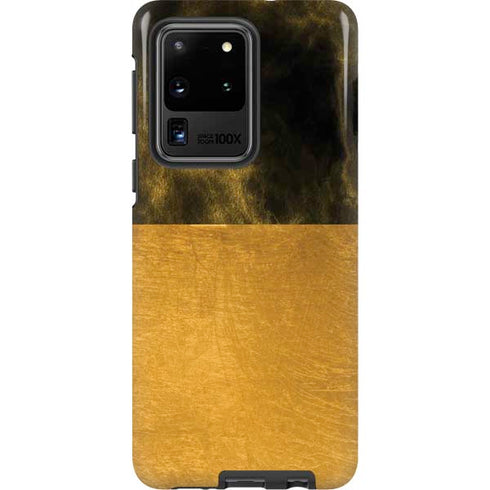 Black and Gold Split Marble Galaxy S20 Ultra 5G Pro Case