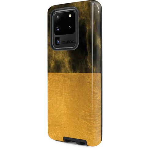 Black and Gold Split Marble Galaxy S20 Ultra 5G Pro Case
