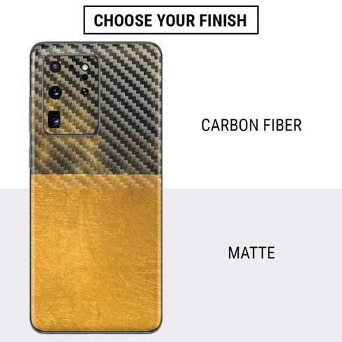 Black and Gold Split Marble Galaxy S20 Ultra 5G Skin