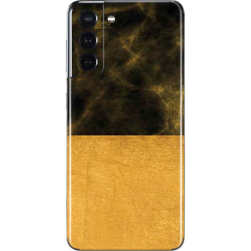 Black and Gold Split Marble Galaxy S21 5G Skin