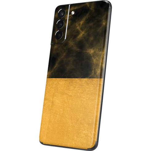 Black and Gold Split Marble Galaxy S21 5G Skin