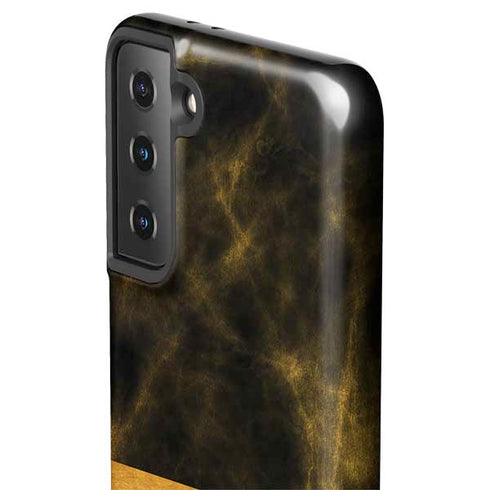 Black and Gold Split Marble Galaxy S21 FE Pro Case