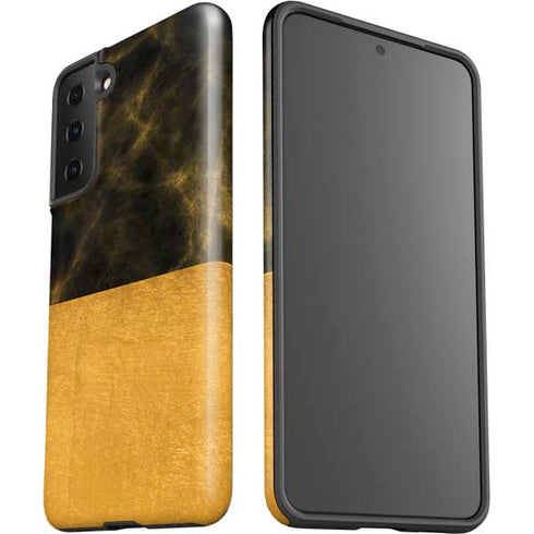 Black and Gold Split Marble Galaxy S21 Plus 5G Pro Case