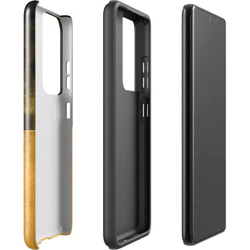 Black and Gold Split Marble Galaxy S21 Ultra 5G Pro Case