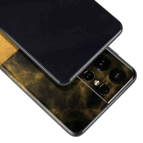 Black and Gold Split Marble Galaxy S21 Ultra 5G Skin
