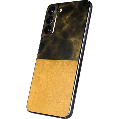 Black and Gold Split Marble Galaxy S22 Plus Skin