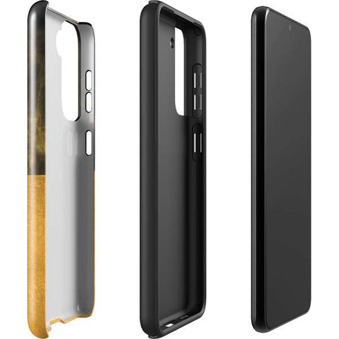 Black and Gold Split Marble Galaxy S22 Pro Case