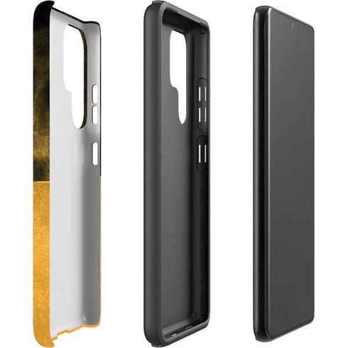Black and Gold Split Marble Galaxy S22 Ultra Pro Case