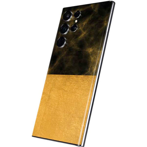 Black and Gold Split Marble Galaxy S22 Ultra Skin